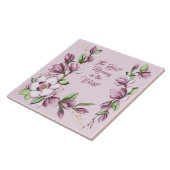 Carreau Fête des Mères Fleurs de Magnolia Aquarelle (Côté)