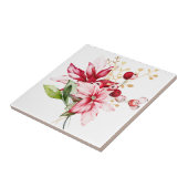 Carreau Fête d'hiver poinsettia aquarelle fleurs (Côté)