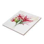 Carreau Fête d'hiver poinsettia aquarelle fleurs (Côté)