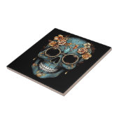 Carreau Fête du crâne mexicain floral de Dead Dia De Muert (Côté)