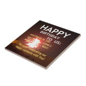 Carreau Fête Fireworks avec message Merci (Côté)