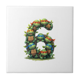 Carreau Fête Thème Tortue de Mer Tortue 6ème Anniversaire