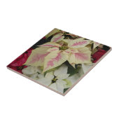 Carreau Fêtes colorées Poinsettias Floral (Côté)