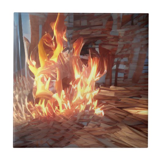 Carreau Feu cracker joyeusement dans un autre monde d'art (Devant)