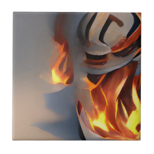 Carreau Feu d'art graphique abstrait gris cendres