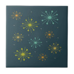 Carreau Feu d'artifice rétro Starbursts Bleu foncé Mi-sièc<br><div class="desc">Élevez votre projet de carrelage avec ce fabuleux feu d'artifice rétro sur carrelage en céramique bleu foncé de style moyen siècle. Il ajoutera que POP que vous cherchez!</div>