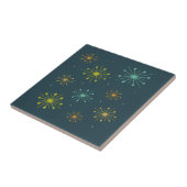 Carreau Feu d'artifice rétro Starbursts Bleu foncé Mi-sièc (Côté)
