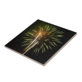 Carreau Feu d'artifice vert et or Fête de vacances (Côté)