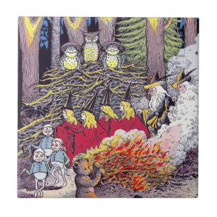 Carreau Feu de Halloween avec l'ours et les "brownie"