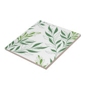 Carreau Feuillage De Verdure Motif Élégant Vert Et Blanc (Côté)