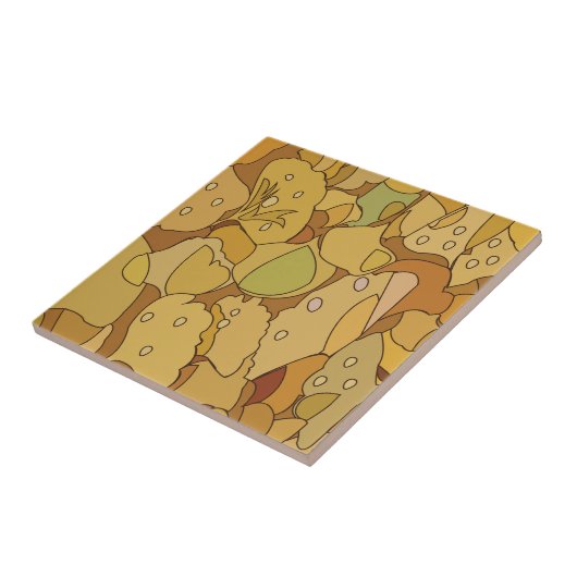 Carreau Feuille Abstrait Ginkgo (Côté)