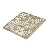 Carreau Feuille blanche et taupe Carrelage en céramique (Côté)
