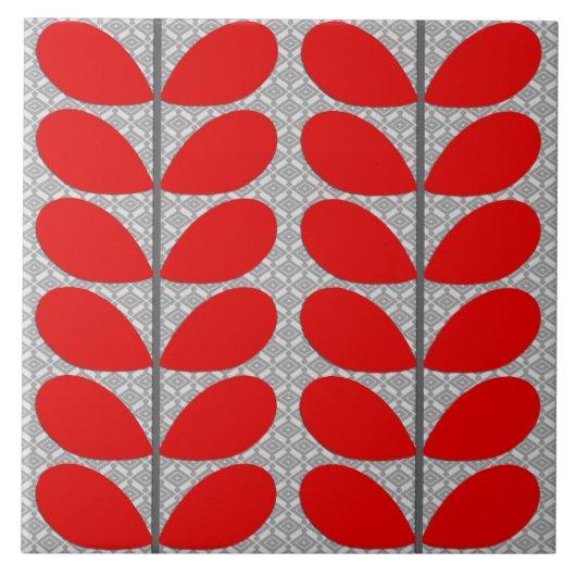 Carreau Feuille danois de la moitié du siècle, rouge-foncé (Devant)