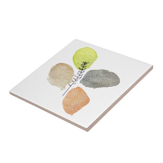 Carreau Feuille d'aquarelle esthétique moderne (Côté)