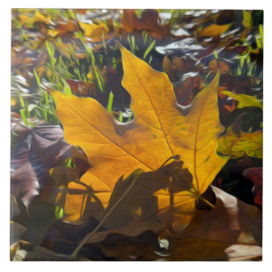 Carreau Feuille d'automne au soleil