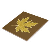 Carreau Feuille de chêne - brun clair et marron (Côté)