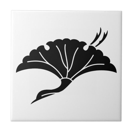 Carreau Feuille de ginkgo en forme de grue (Devant)