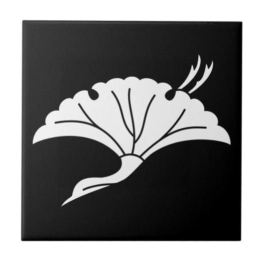 Carreau Feuille de ginkgo en forme de grue (Devant)