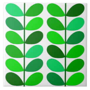 Carreau Feuille de la moitié du siècle, émeraude et ver