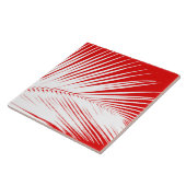 Carreau Feuille de palmier - blanc et corail rouge foncé (Côté)