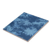 Carreau Feuille de palmier tropical bleu (Côté)