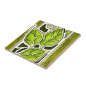 Carreau Feuille découpé par main en vert (Côté)