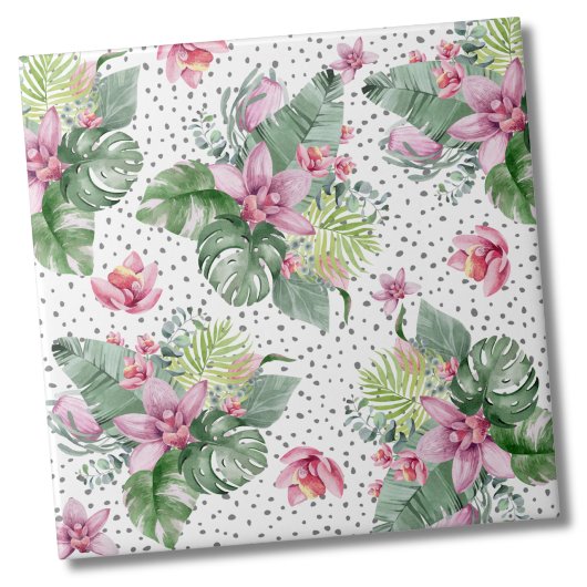 Carreau Feuille Floral Tropical Motif