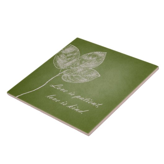 Carreau Feuille grunge vert (Côté)