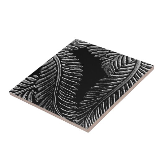 Carreau Feuille noir et blanc (Côté)