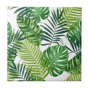 Carreau Feuille tropical vert