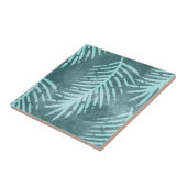 Carreau Feuille tropicale aquarelle vert sarcelle (Côté)