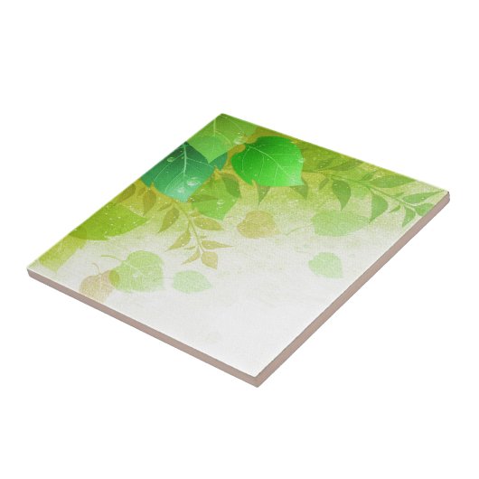 Carreau feuille vert (Côté)