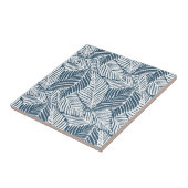 Carreau Feuilles bleu et blanc (Côté)