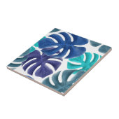 Carreau Feuilles bleus tropicaux (Côté)