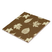 Carreau Feuilles d'automne - beige et chocolat (Côté)