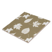 Carreau Feuilles d'automne - blanc et taureau (Côté)