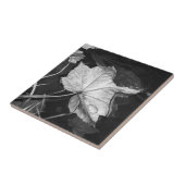 Carreau Feuilles d'automne dans un étang noir et blanc (Côté)