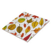 Carreau Feuilles d'automne en blanc (Côté)