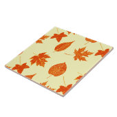 Carreau Feuilles d'automne - jaune pâle et orange (Côté)