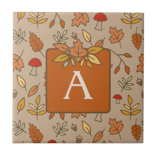 Carreau Feuilles d'automne Monogram Thanksgiving