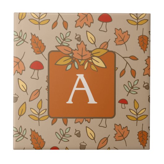 Carreau Feuilles d'automne Monogram Thanksgiving (Devant)