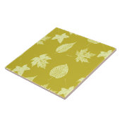 Carreau Feuilles d'automne - moutarde et jaune clair (Côté)
