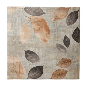 Carreau Feuilles de bois chaleureuses et brindille aux ton