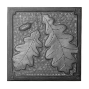 Carreau Feuilles de chêne d'argent Céramique Tuile décorat