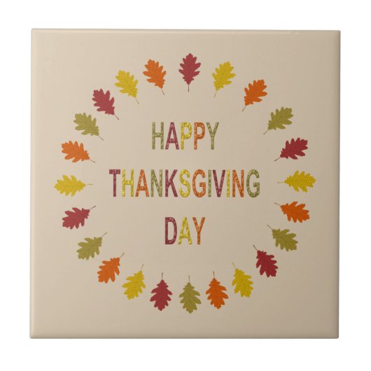 Carreau Feuilles de chêne de Thanksgiving (Devant)