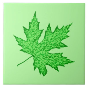Carreau Feuilles de chêne - nuances de vert