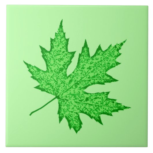 Carreau Feuilles de chêne - nuances de vert (Devant)