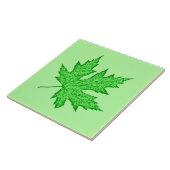 Carreau Feuilles de chêne - nuances de vert (Côté)