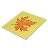 Carreau Feuilles de chêne - or orange et moutarde (Côté)