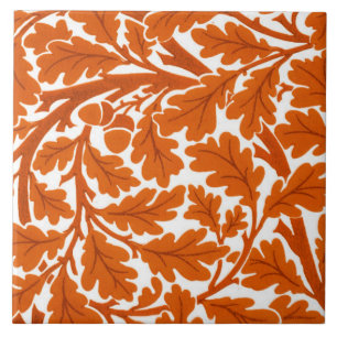 Carreau Feuilles de chêne William Morris, orange rouille 